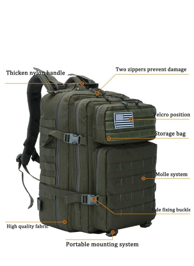 Generic 45L Tactical Backpack 3 Day Assault Survival Molle Pack Bug Out Bag Fishing Outdoor Mountaineering Hiking Camping Multi-Function Backpack Rucksack  - Image 2