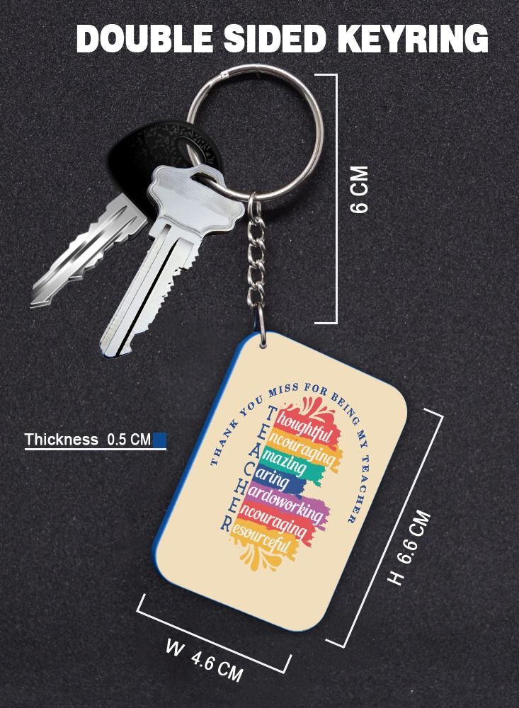 Service Zone Keychain Small Gift To Love One Rectangle Shape With Double Side Print 