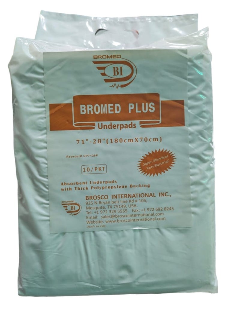 Bromed مفارش سرير إضافية 71"-28" (180 سم × 70 سم) 10 عبوات - Image 1