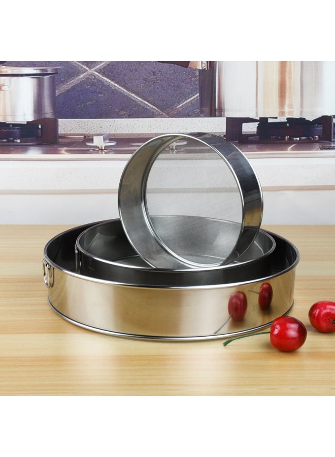 304 201 Stainless Steel Fine Mesh Flour Sieve Sugar Frosting Filter Net Handheld Sieve Baking Tool Durable Kitchen Utensil-Specifications:25cm Non-magnetic Flour Sieve 60 Mesh 304 With Ring  - Image 4