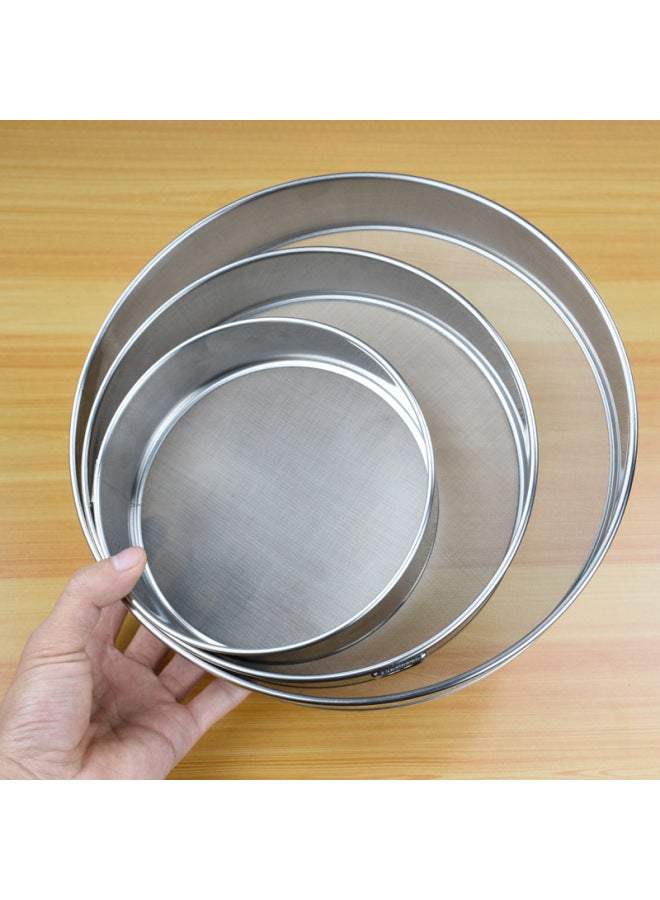 304 201 Stainless Steel Fine Mesh Flour Sieve Sugar Frosting Filter Net Handheld Sieve Baking Tool Durable Kitchen Utensil-Specifications:25cm Non-magnetic Flour Sieve 60 Mesh 304 With Ring  - Image 5