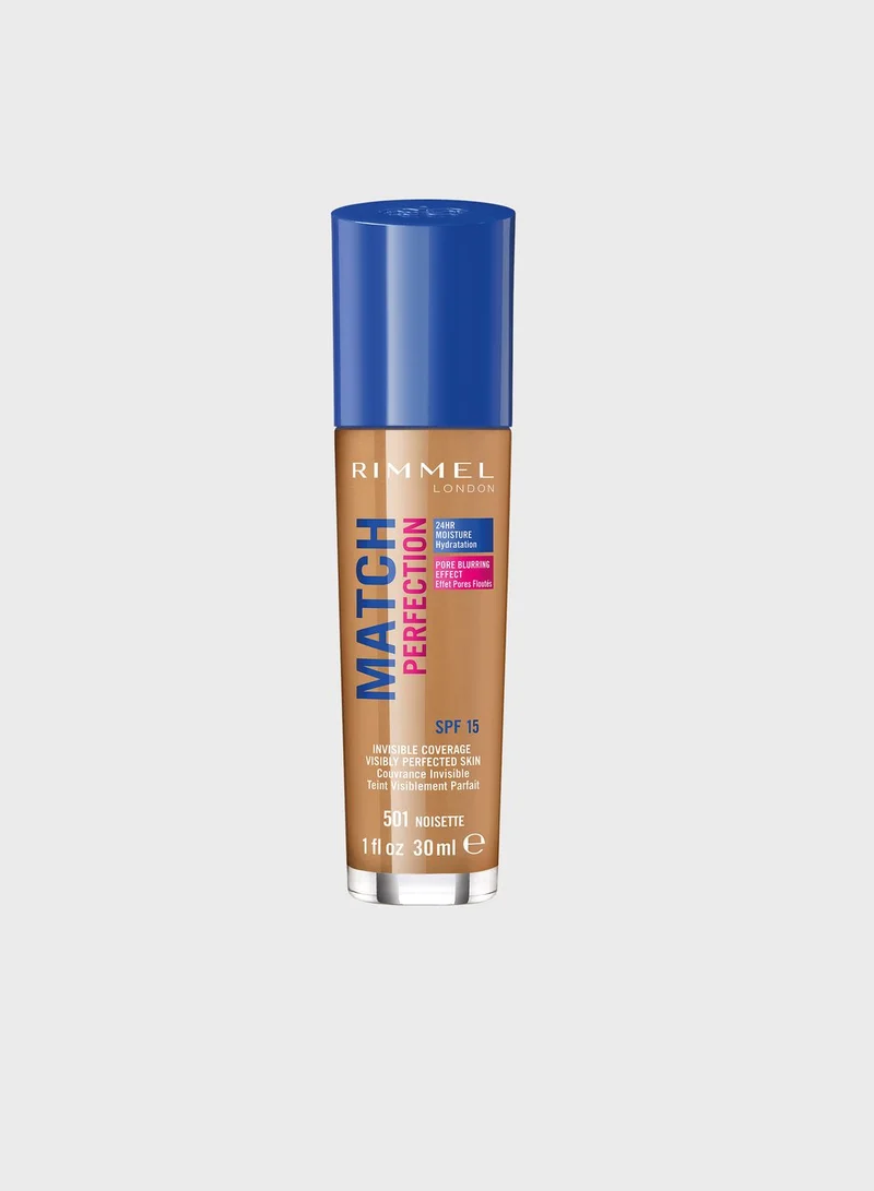 RIMMEL LONDON Match Perfection Foundation- 501 Noisette