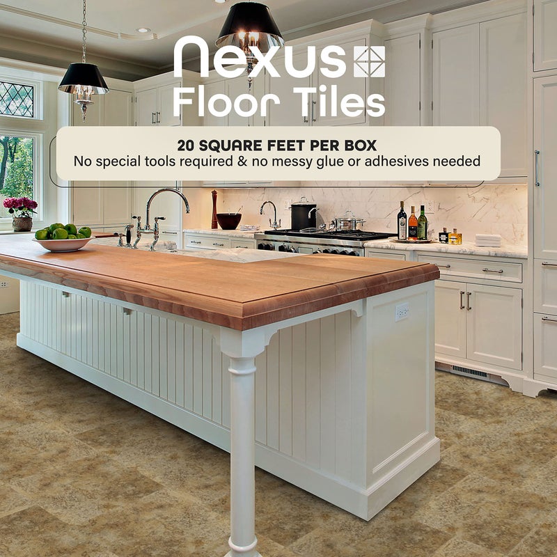 Achim Home Furnishings FTVMA42320 Nexus 12-Inch Vinyl Tile, Marble Granite, 20-Pack, 12"W x 12"L x 1.2mm T - Image 2