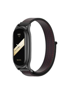 Generic Replacement Strap For Xiaomi Mi Band 8 Mijobs Plus Case Breathable Nylon Loop Watch Band Black Red 
