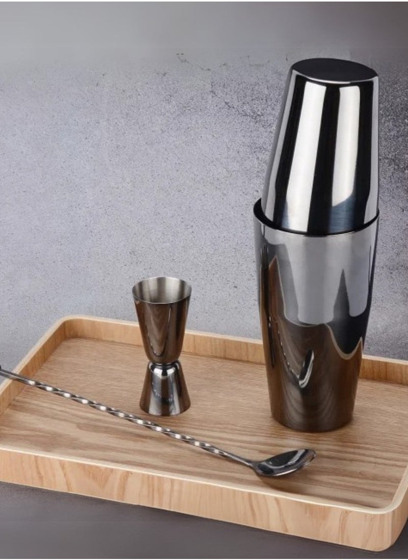 Vosco 3 Piece Boston Cocktail Shaker Set – Stainless Steel Professional Mixer for Home and Bar Use  - Image 4