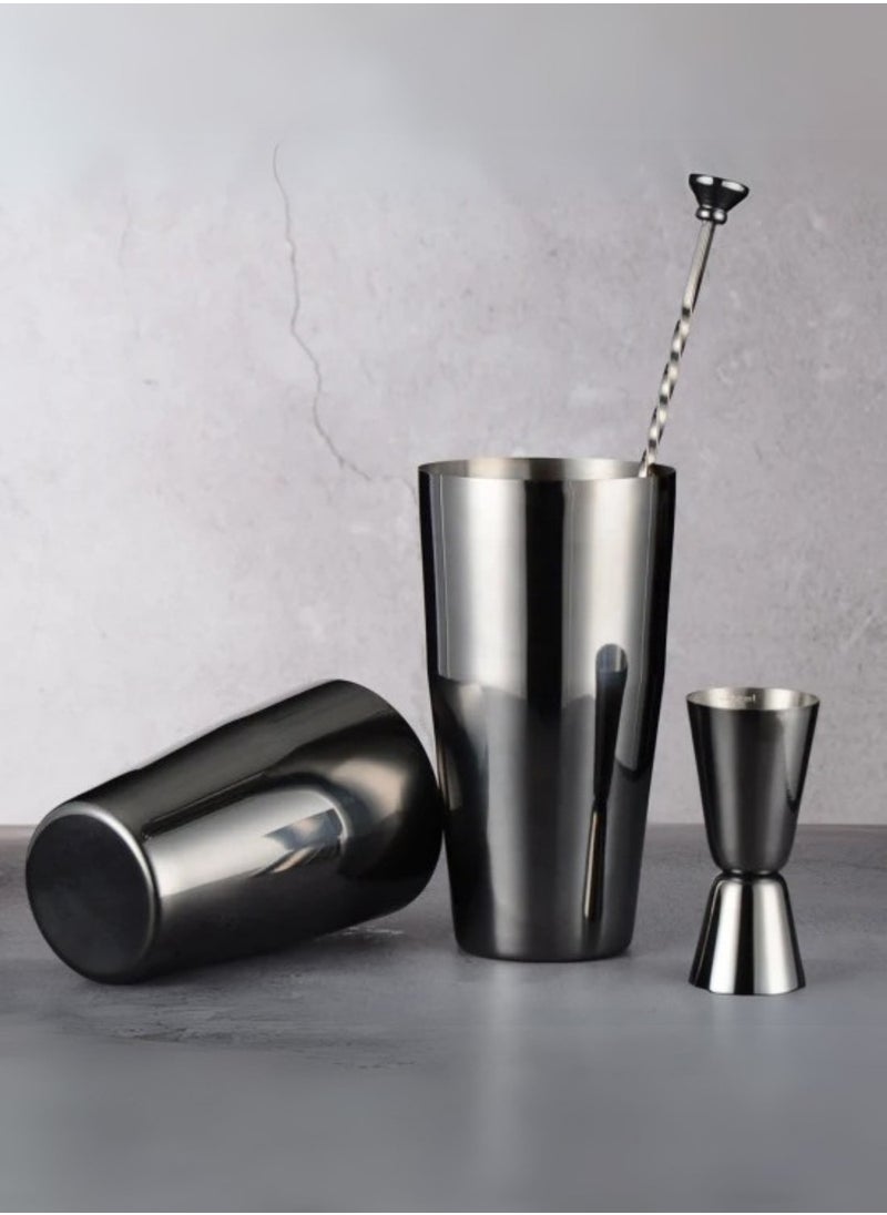 Vosco 3 Piece Boston Cocktail Shaker Set – Stainless Steel Professional Mixer for Home and Bar Use  - Image 3