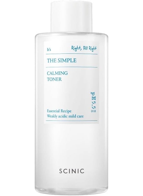SCINIC - SCINIC The Simple Calming Toner 101 fl oz 300ml  Vegan Face Astringent for Sensitive and Irritated Skin  Fresh Watery Texture  PHBalanced Mild Toner  Korean Skincare - Image 1
