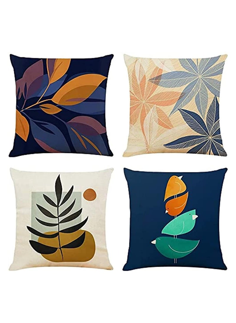 FASHION HOME Set of 4 Cushion Covers Decorative Throw Pillow cases for Living Room Garden Outdoor Décor  - Image 1