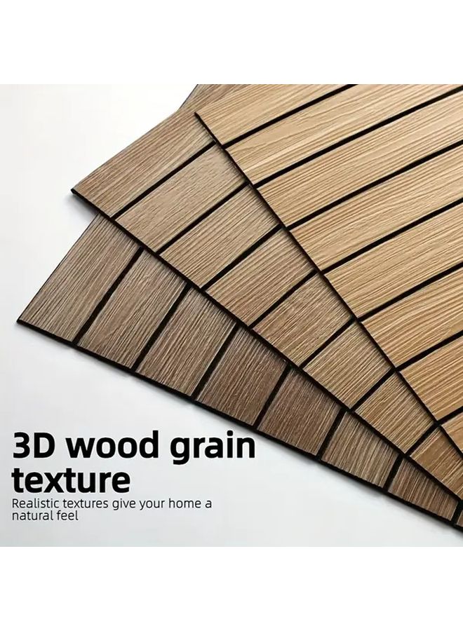 7 Pieces 3D Wood Grain Peel Stick Wallpaper Waterproof Stain Resistant Home Renovation - Image 4