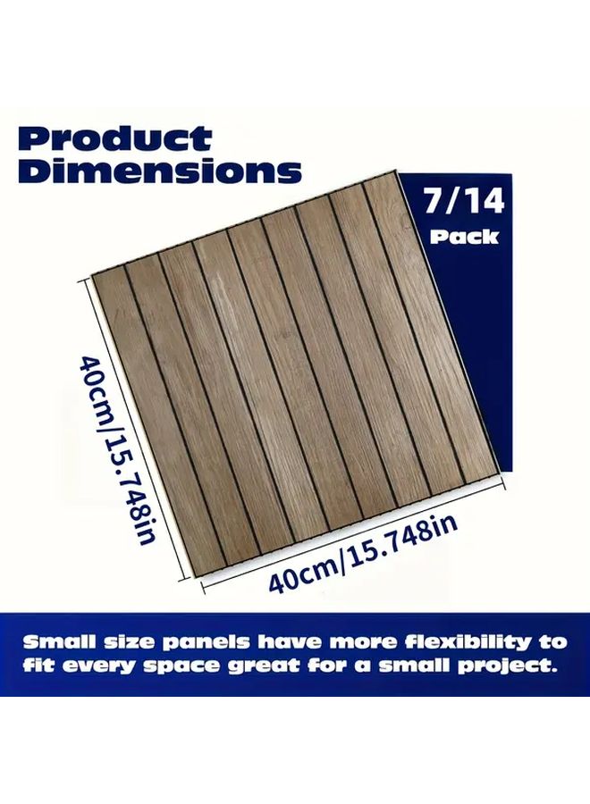 7 Pieces 3D Wood Grain Peel Stick Wallpaper Waterproof Stain Resistant Home Renovation - Image 3