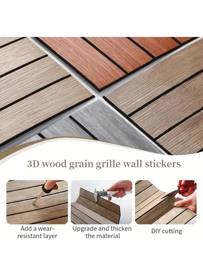 7 Pieces 3D Wood Grain Peel Stick Wallpaper Waterproof Stain Resistant Home Renovation - Image 2