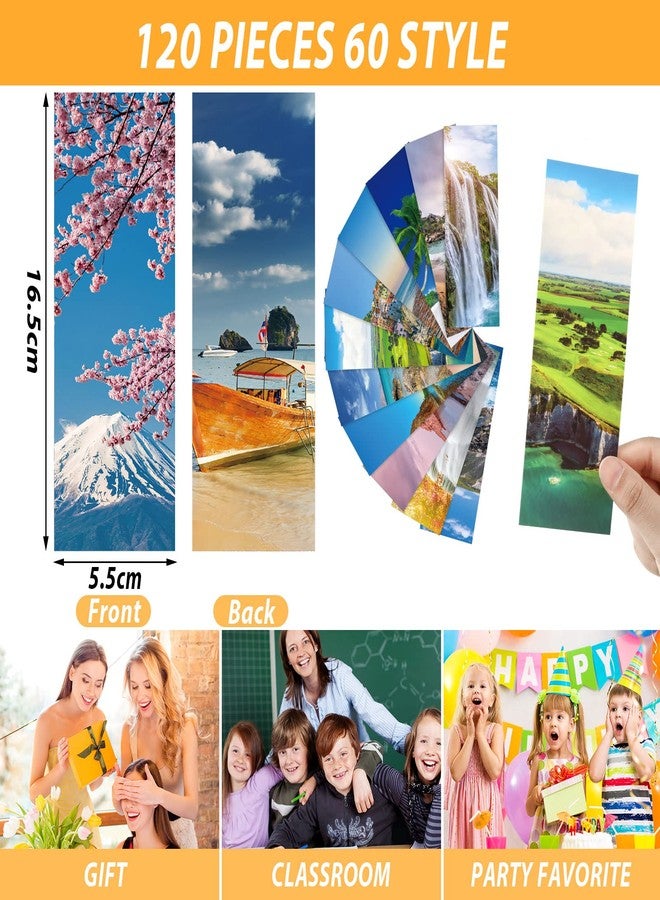 Chinco 120 Pieces Adventure Cool Bookmarks for Men 60 Design Adventure Themed Book Markers Bulk for Adults Landscape Set for Boys Students Classroom Gift from Teacher - Image 2
