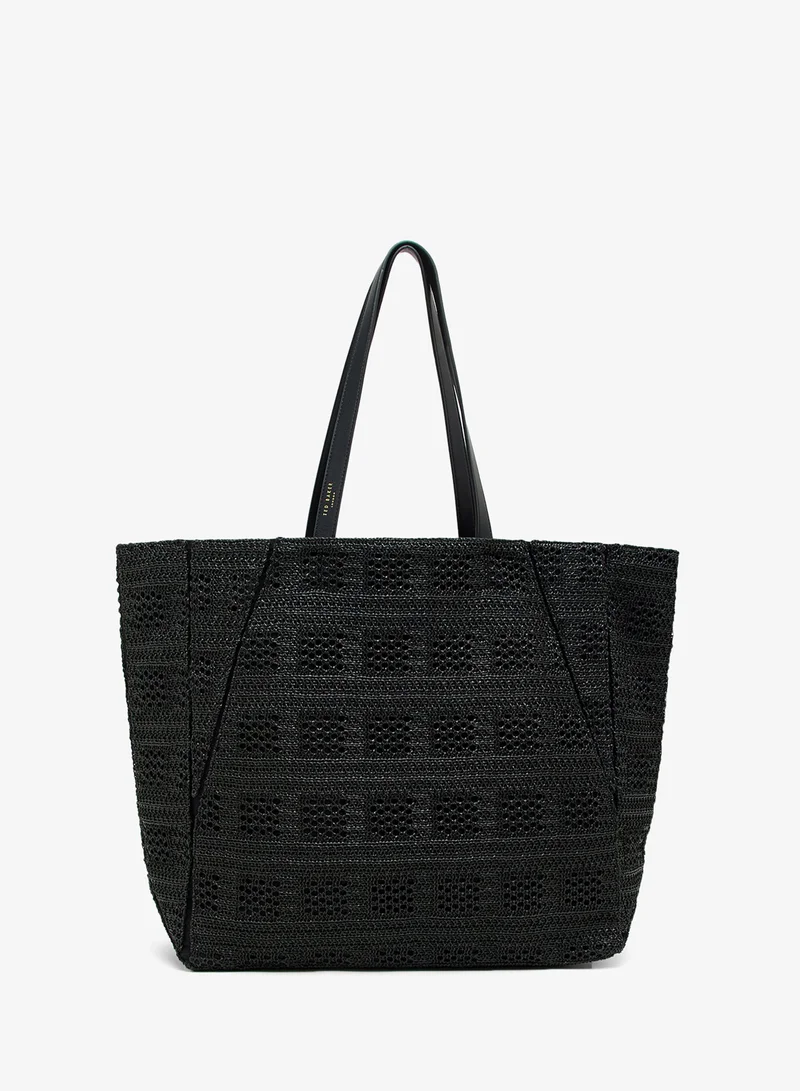 Ted Baker  Raffia Straw Collapsible Puzzle Tote for Women | Best Price UAE
