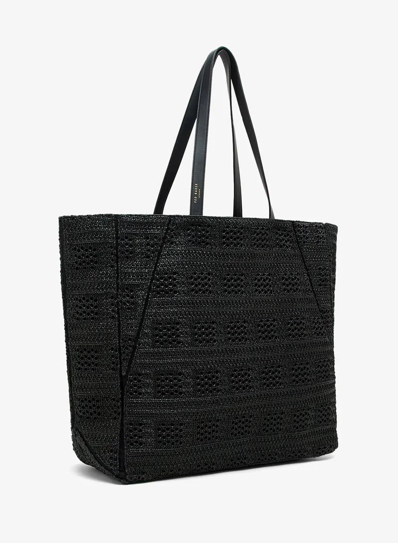 Ted Baker  Raffia Straw Collapsible Puzzle Tote for Women | Best Price UAE