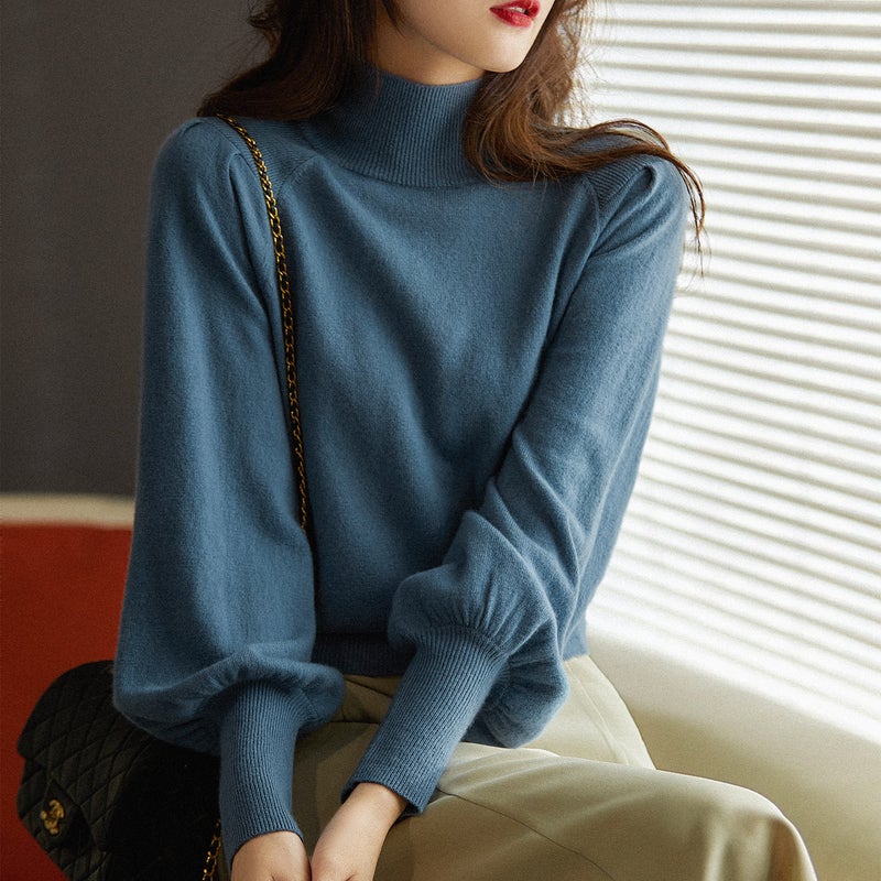 2024 Womens Sweater New Arrivals Autumn Winter Multicolor Bell Sleeve Knitwear Light camel  - Image 5