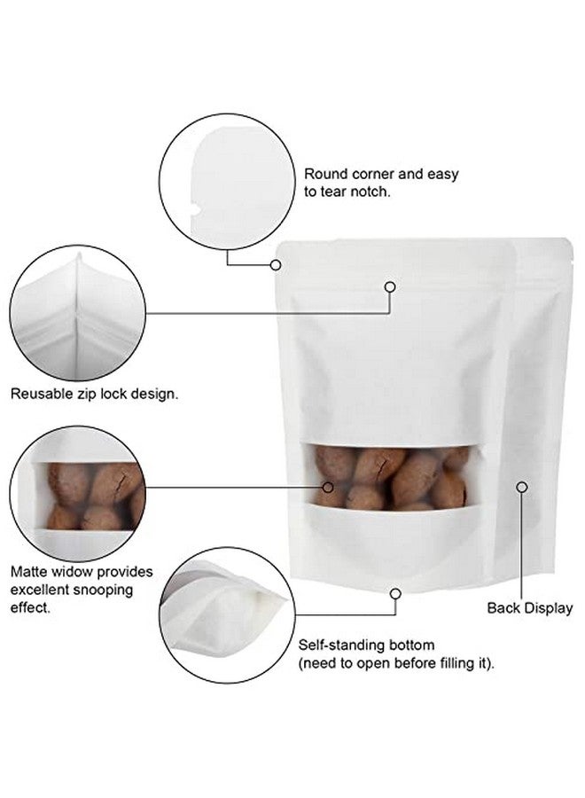 DEERA Stand Up Ziplock Reusable Airtight Polyester Storage Pouch (Matte White)(100mmX170mm)(Pack of 100) - Image 3