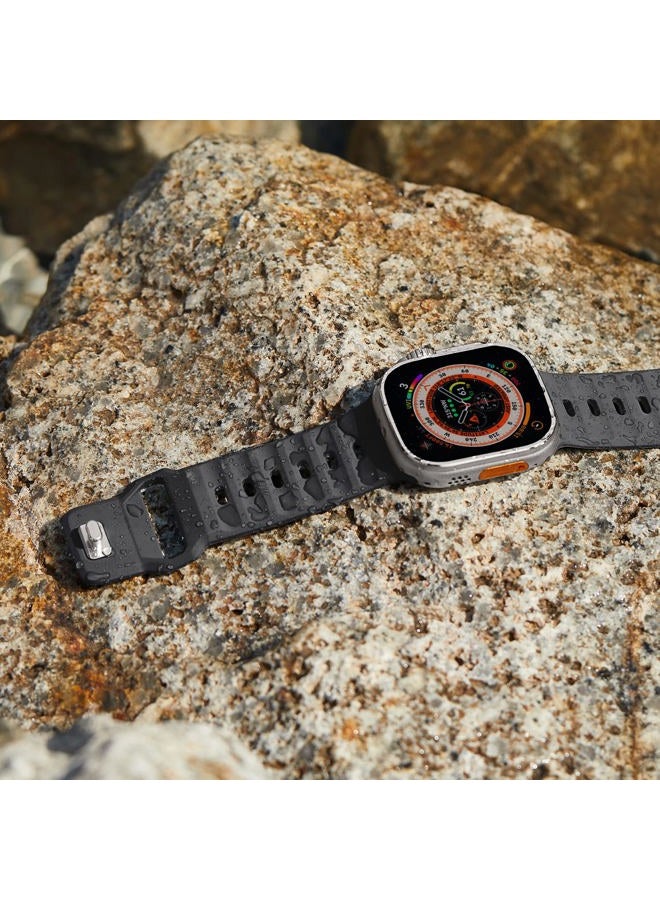 Suitisbest Sport Bands Compatible with Apple Watch Ultra 2 Band 49mm 46mm 45mm 44mm 42mm for Men, Soft Silicone Wristbands Waterproof Replacement Strap for iWatch Series 10 9 8 7 6 5 4 3 SE, 2 Pack - Image 4