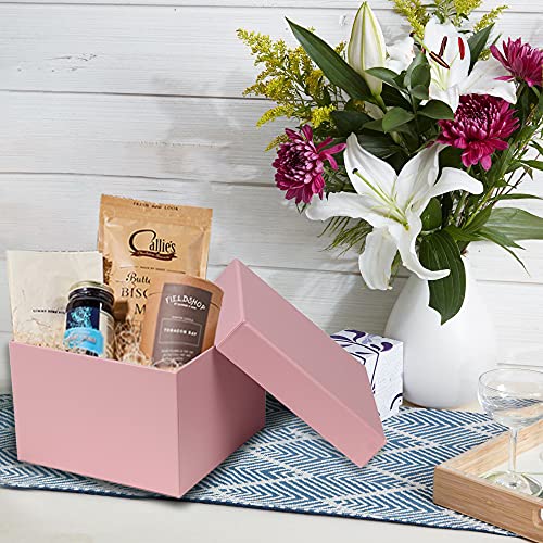 Briful Square Gift Boxes with Lids Set of 4 Pink Gift Box Assorted Sizes Nesting Gift Boxes for Presents Birthday Bridesmaid Wedding Valentines Christmas Party Favor Boxes - Image 3