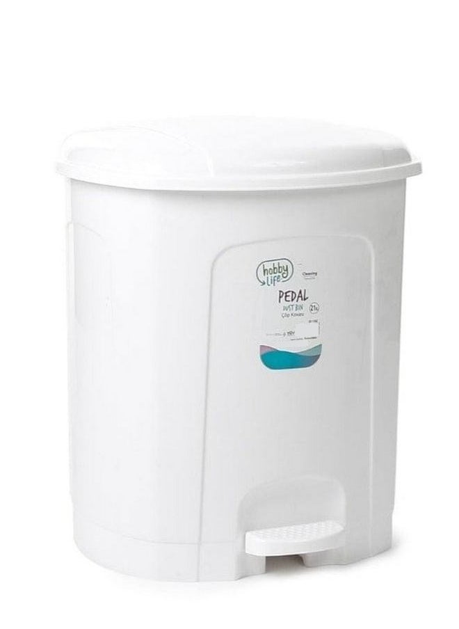 Hobby Life - Lotus Pedal Waste Bin White 5.5L - Image 1