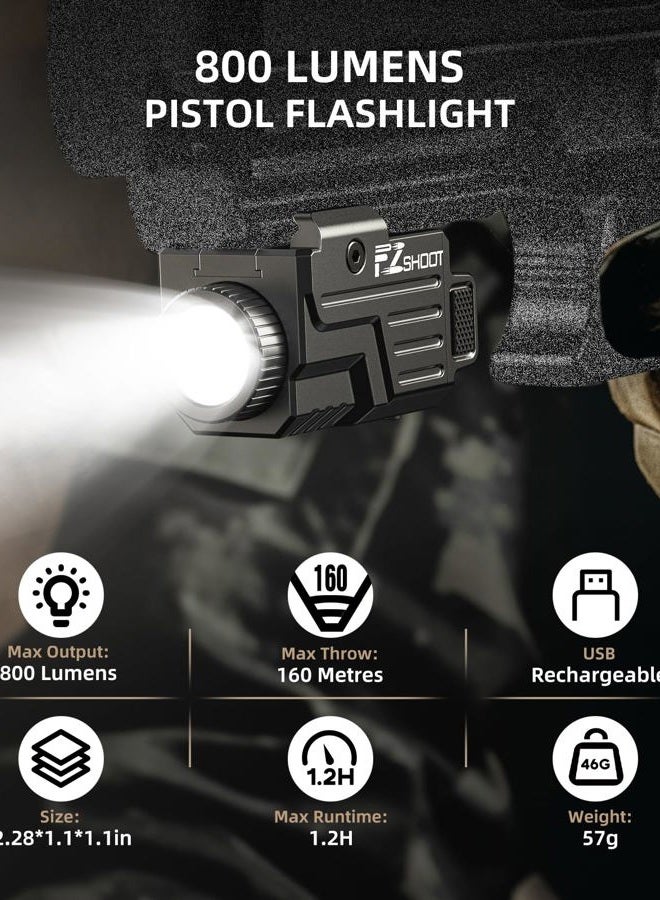 EZshoot 800 Lumens Tactical Flashlight with Constant and Strobe Mode - Image 2