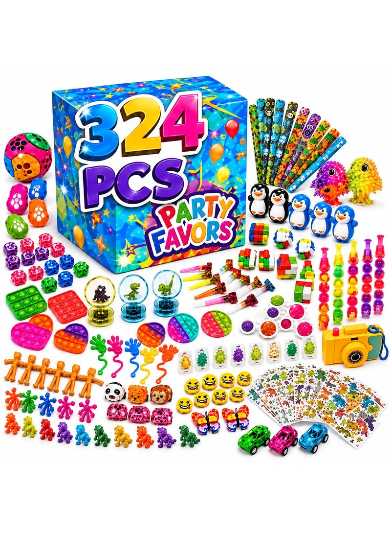 HIGHDAS 324 Piece Kids Party Favors Toy Set Party Bag & Goodie Bag Fillers, Birthday Return Gifts, Piñata Fillers & Classroom Prizes for Boys & Girls - Image 1