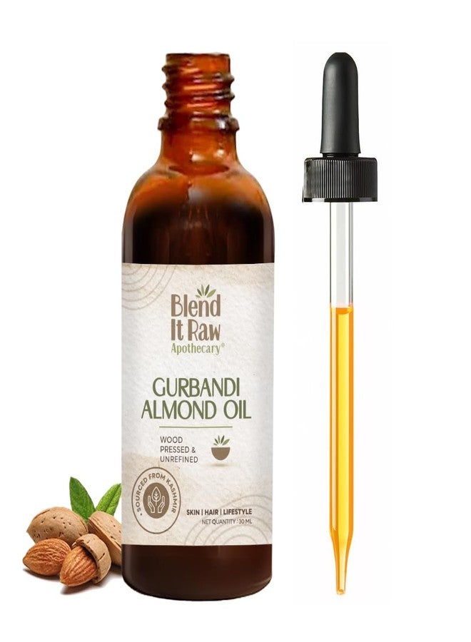 Blend It Raw Apothecary زيت اللوز غورباندي من بليند إت رو أبوتيكاري، بكر ومعصور على البارد، للوجه والهالات السوداء والشفاه، 30 مل - Image 1