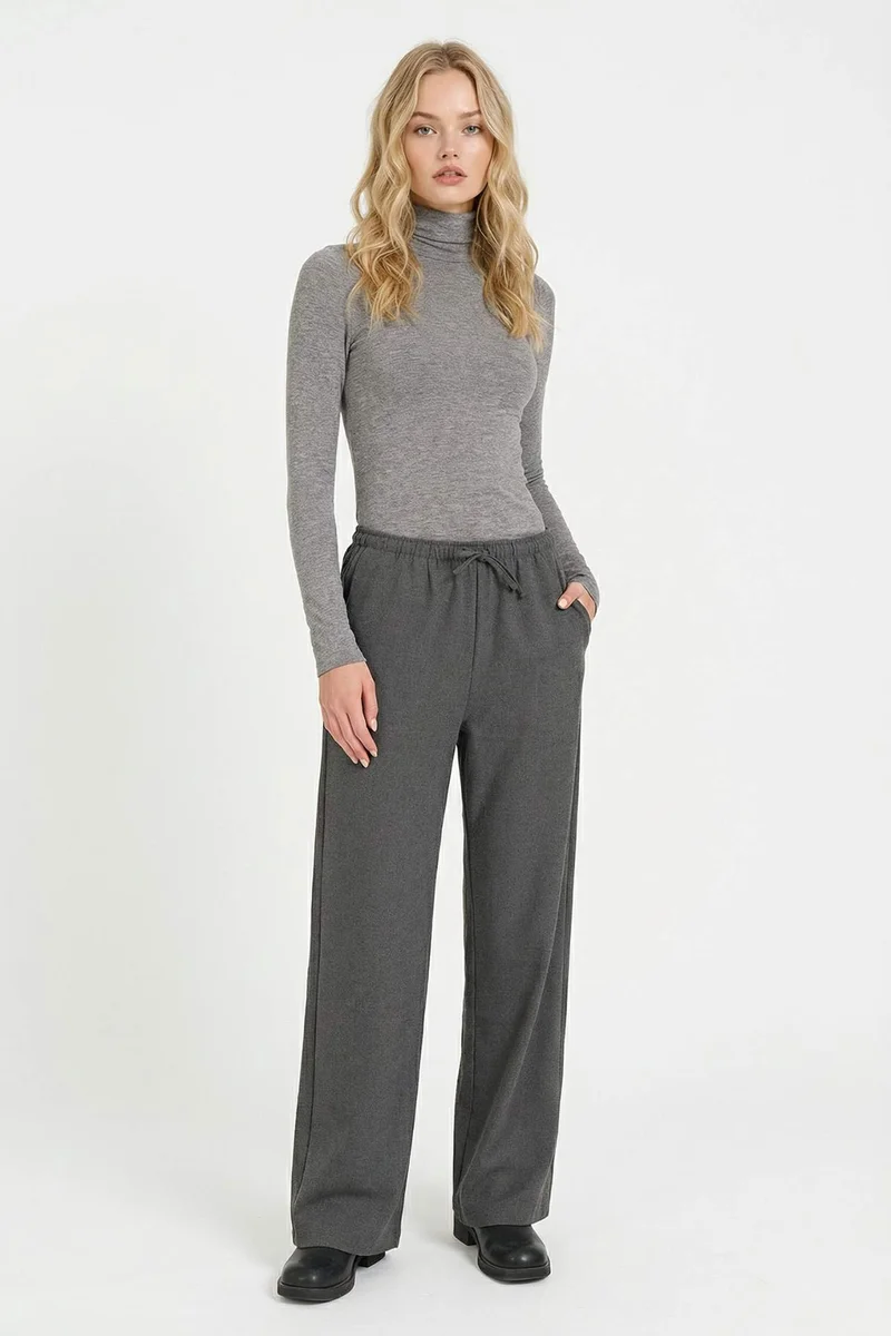 ديفاكتو Wide Leg Double Pocket Trousers