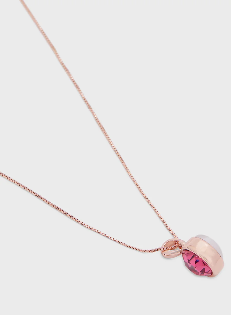 Ella Limited Edition Stone Pendant Necklace  & Hoopearrings Set
