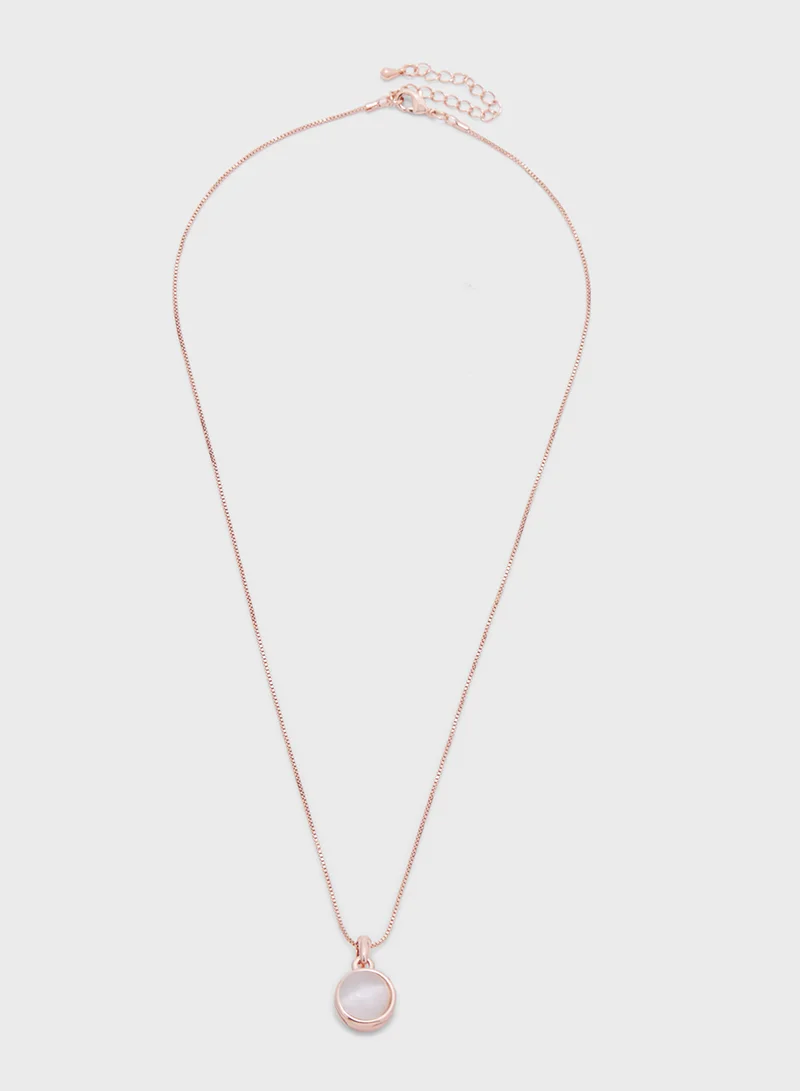 Ella Limited Edition Stone Pendant Necklace  & Hoopearrings Set