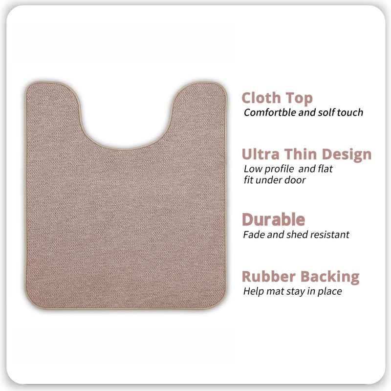 Bosap Toilet Rugs U Shaped Bathroom Rug,Machine Washable Non Slip Quick Dry Super Absorbent Ultra Thin Toilet Mats for Bathroom Toilet.Beige,1'8"x2'(20x24inch) - Image 2