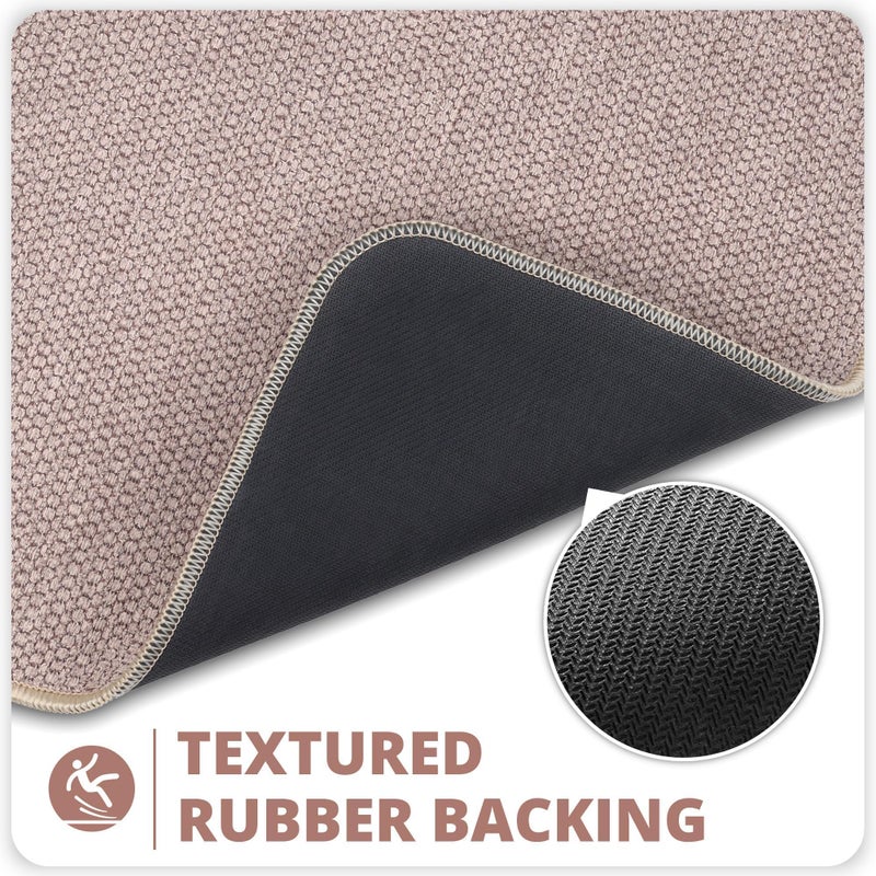 Bosap Toilet Rugs U Shaped Bathroom Rug,Machine Washable Non Slip Quick Dry Super Absorbent Ultra Thin Toilet Mats for Bathroom Toilet.Beige,1'8"x2'(20x24inch) - Image 4