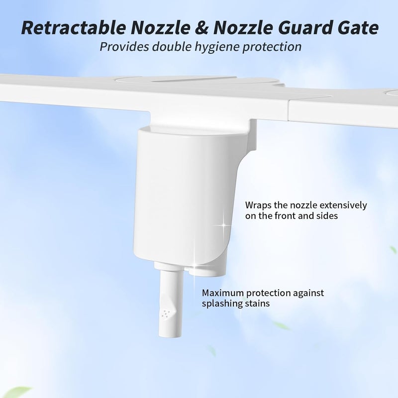 SAMODRA Non-Electric Bidet - Self Cleaning Dual Nozzle (Frontal and Rear Wash) Fresh Water Bidet Toilet Seat Attachment with Independent Adjustable Water Pressure (Classic Black/Silver) - Image 5