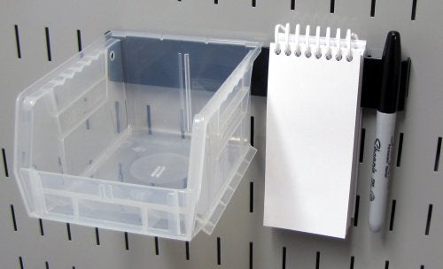 Wall Control 8in Accessory Hanger Tool Holder Bracket Pegboard Accessory Pegboard and Slotted Tool Board - Black - Image 2