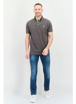 CROSSHATCH Men Regular Fit Embroidered Logo Short Sleeves Polo, Grey  - Image 3