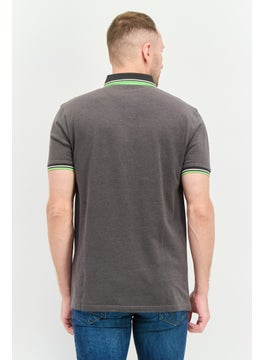 CROSSHATCH Men Regular Fit Embroidered Logo Short Sleeves Polo, Grey  - Image 4