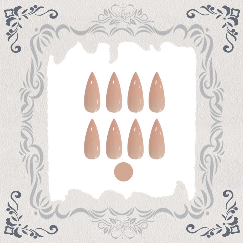 VOTACOS Press on Nails Long Stiletto Nude Fake Nails False Nail with Pure Transparent Glossy Stick on Nail for Women - Image 5