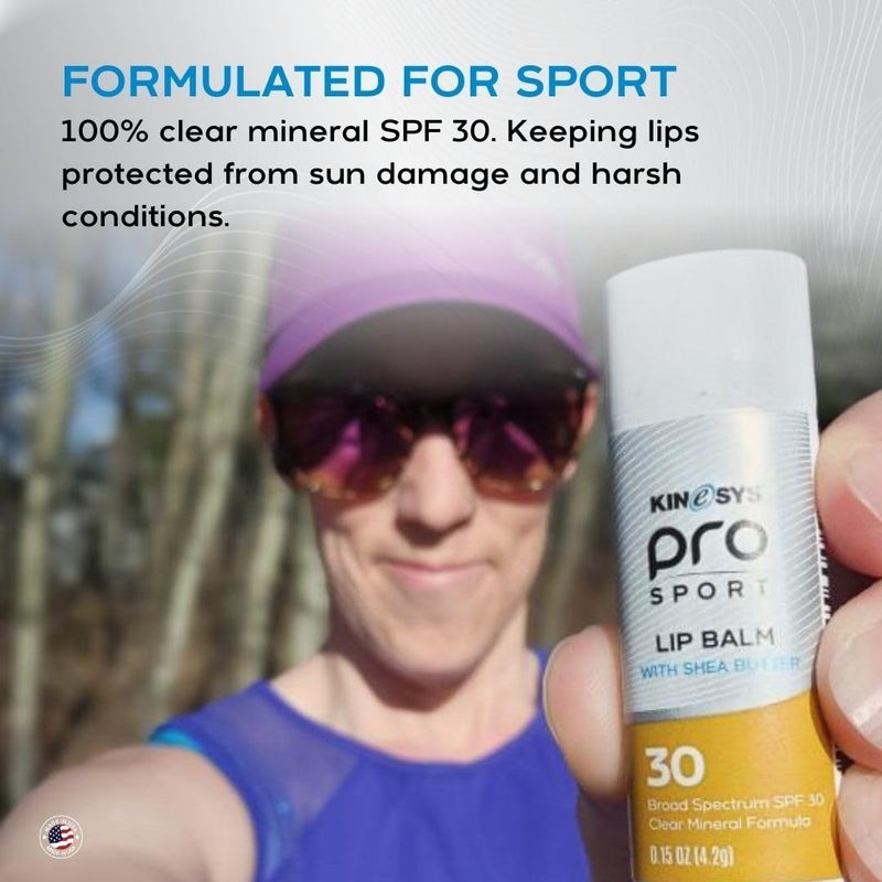KINeSYS Pro Sport Lip Balm with Shea Butter, SPF30 Broad Spectrum, Moisturizing Lip Care for Outdoor Activities, Water-Resistant & UVA/UVB Protection, Clear Matte Finish (Pack of 2, 0.15 Ounce Each) - Image 4