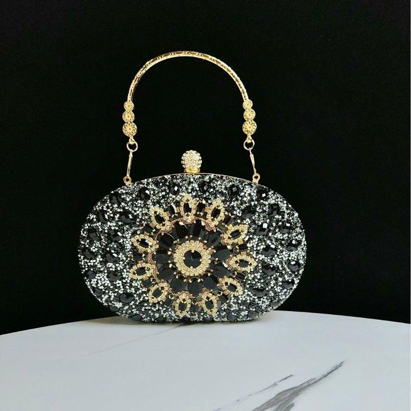 New Rhinestone Sunflower Diamond Full Diamond Goose Egg Small Clutch Bag Crossbody Women'S Bag Dress Cheongsam Banquet Bag - Image 1