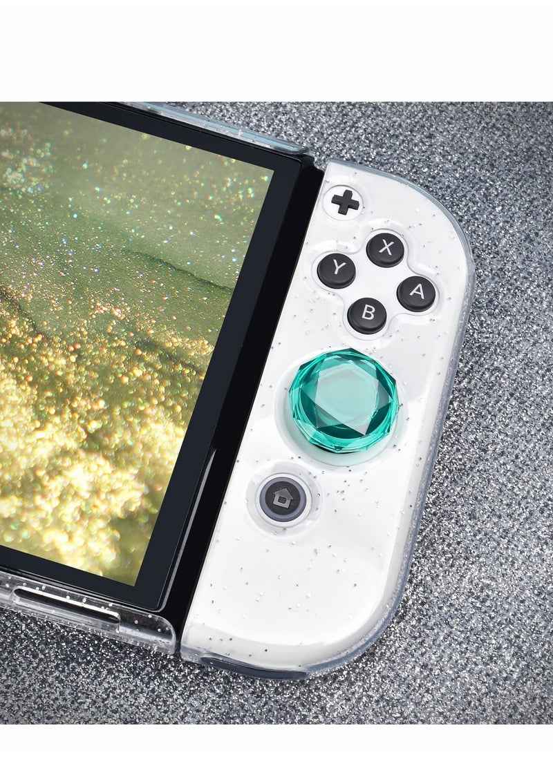 Excefore - Thumb Grip Caps Compatible with Switch Lite OLED Joy Con, 4PCS 3D Crystal Clear Console Joystick Cover - Image 1