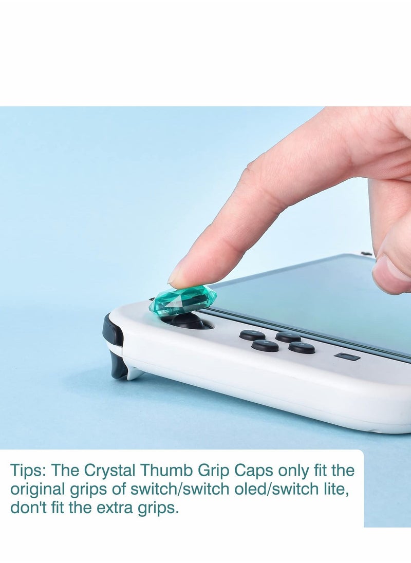 Excefore - Thumb Grip Caps Compatible with Switch Lite OLED Joy Con, 4PCS 3D Crystal Clear Console Joystick Cover - Image 1