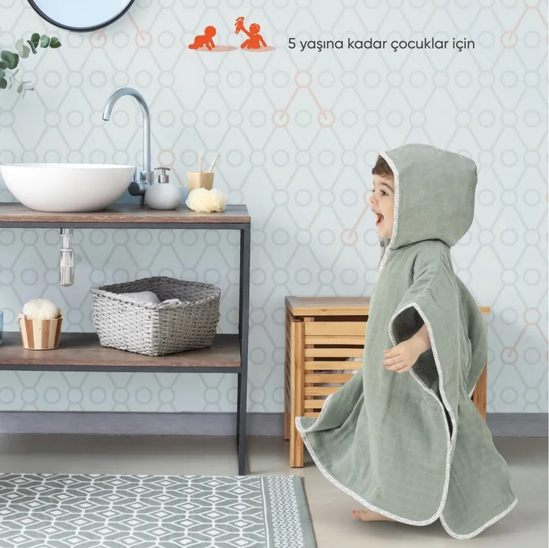 Gezenbebe Hero Muslin & Towel Baby Kids Poncho Bunny