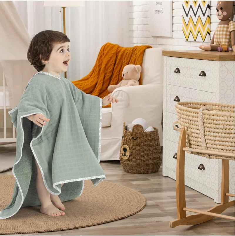 Gezenbebe Hero Muslin & Towel Baby Kids Poncho Bunny