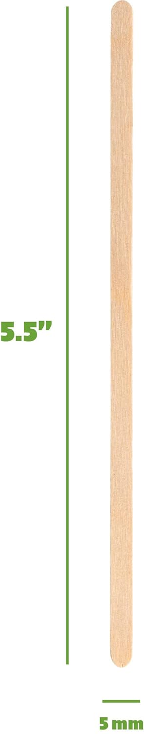 Gusto Comfy Package 500 Count 55 Inch Wooden Coffee Stirrers Wood Stir Sticks Biodegradable EcoFriendly Wood Stirrers for Coffee Cocktails - Image 2