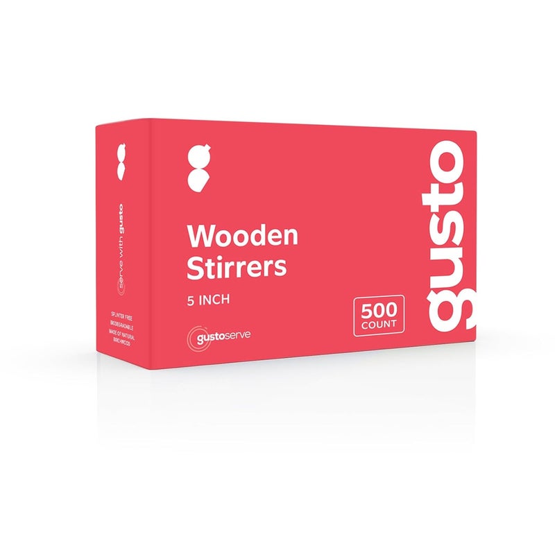 Gusto Comfy Package 500 Count 55 Inch Wooden Coffee Stirrers Wood Stir Sticks Biodegradable EcoFriendly Wood Stirrers for Coffee Cocktails - Image 5