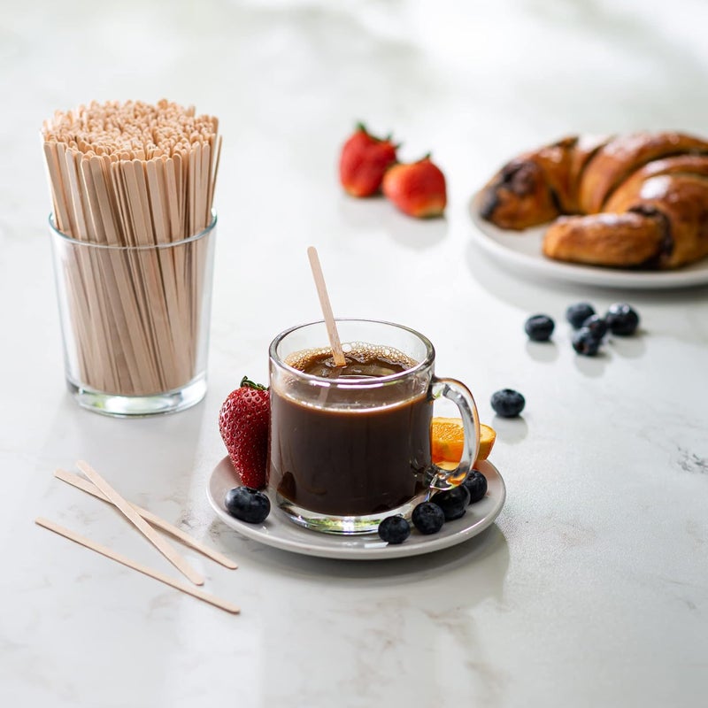 Gusto Comfy Package 500 Count 55 Inch Wooden Coffee Stirrers Wood Stir Sticks Biodegradable EcoFriendly Wood Stirrers for Coffee Cocktails - Image 3