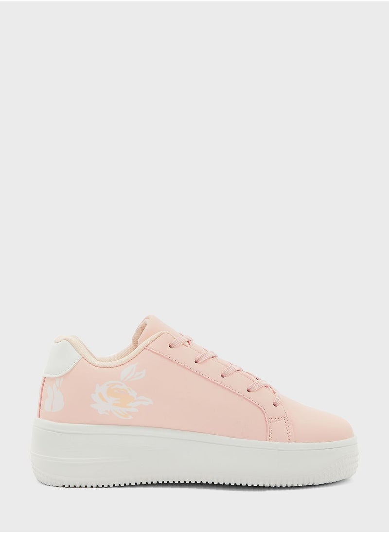 Ginger - Flower Print Stacked Sneaker - Image 1