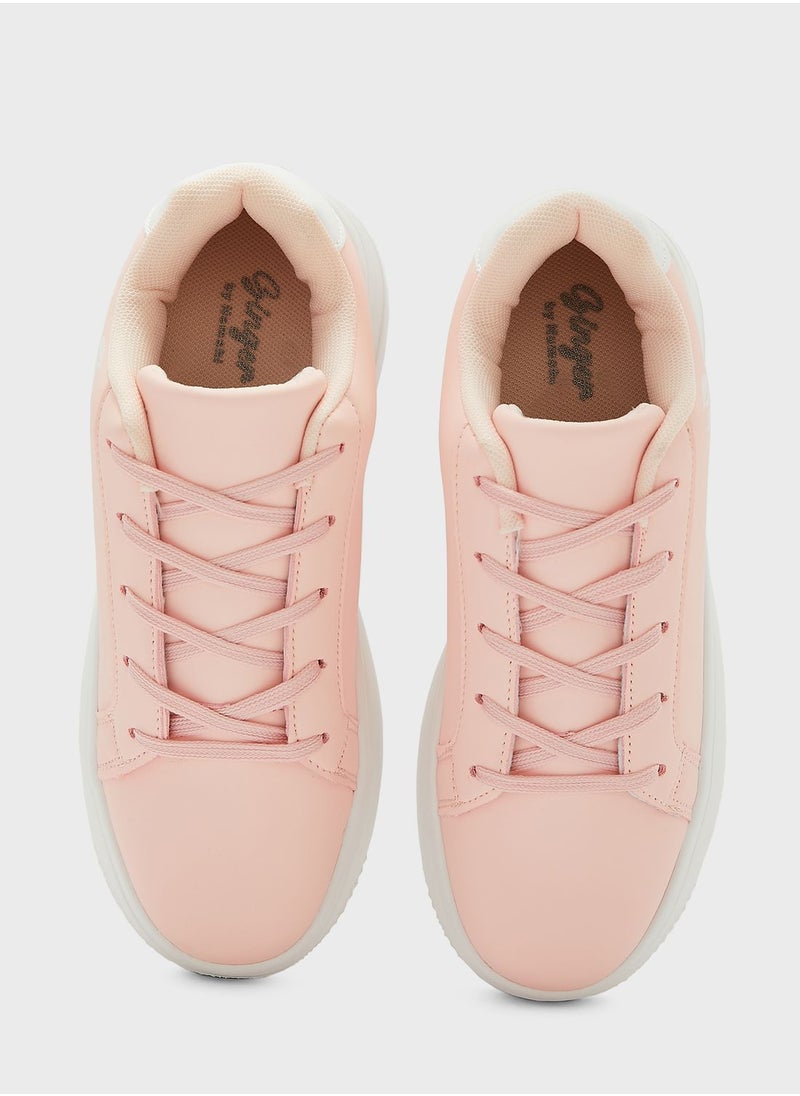 Ginger - Flower Print Stacked Sneaker - Image 1