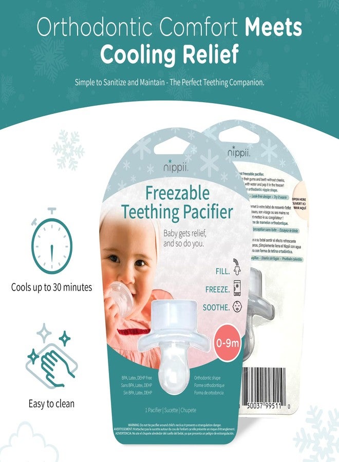 Nippii Freezable Orthodontic Pacifier for Teething - Orthodontic Design Teething Pacifier for Baby Teething Relief - Medical Grade Silicone Pacifier - Image 2