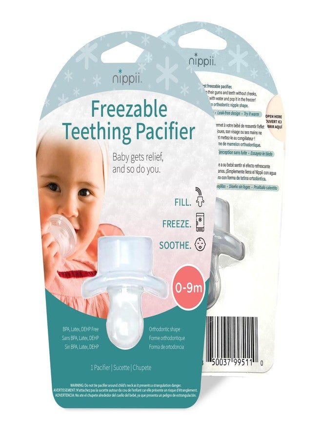 Nippii Freezable Orthodontic Pacifier for Teething - Orthodontic Design Teething Pacifier for Baby Teething Relief - Medical Grade Silicone Pacifier - Image 1