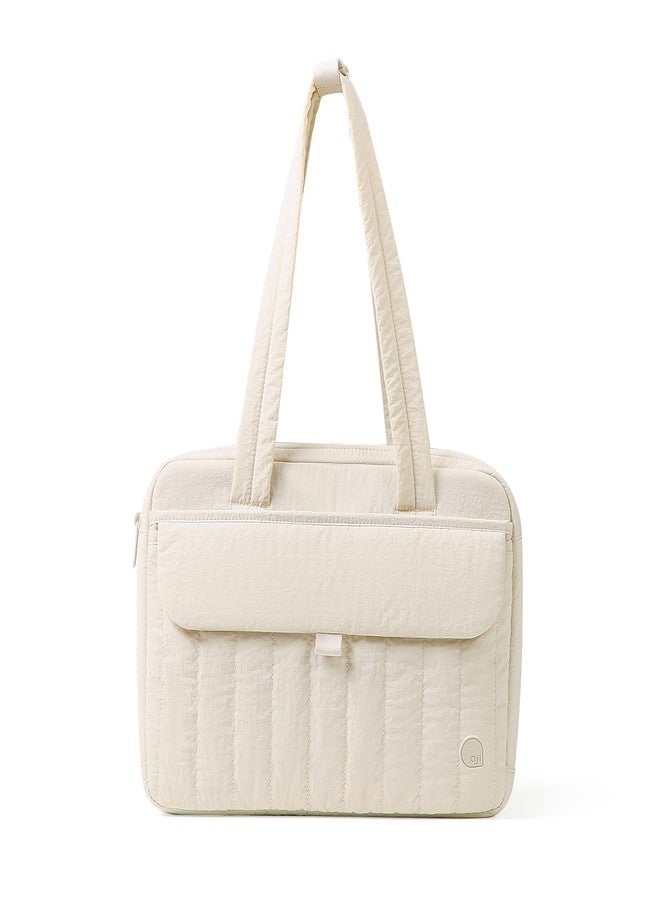 aji Laptop Tote Bag for Women, 14Inch&16 Inch Laptop Tote Bag with Luggage Trolley Strap for Work/Travel/College/Daily (Blush Beige, 17.3 Inch) - Image 1